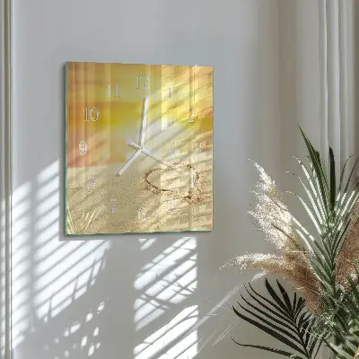 Relógio decoração Coração na Areia