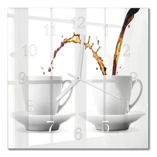 Relógio quadrado Xícaras de café