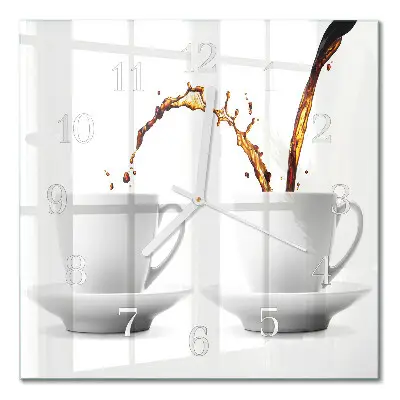 Relógio quadrado Xícaras de café