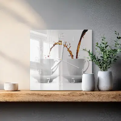 Relógio quadrado Xícaras de café
