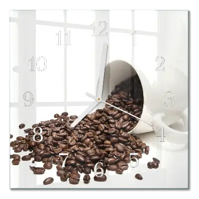 Relógio quadrado Uma xícara de café