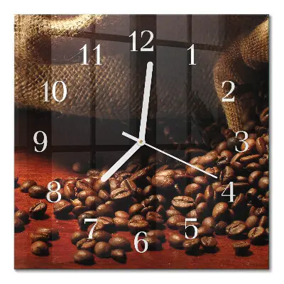 Relógio quadrado Grãos de café