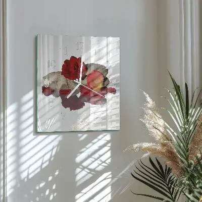 Relógio decoração Tigela de rosas
