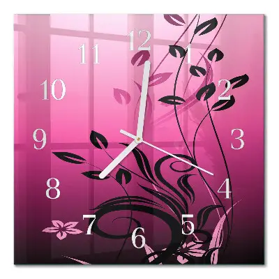 Relógio quadrado Arte floral