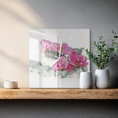 Relógio quadrado Orquídeas