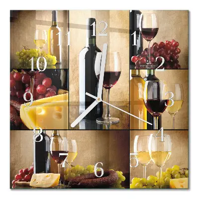 Relógio quadrado Uma garrafa de vinho