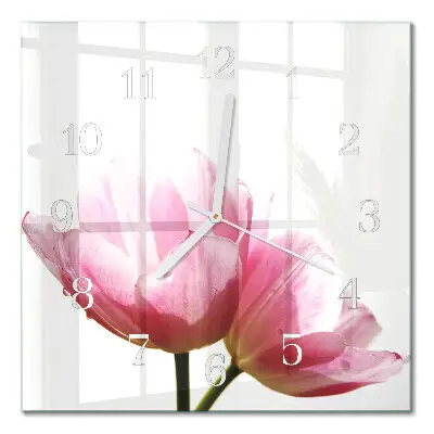 Relógio quadrado Tulipas