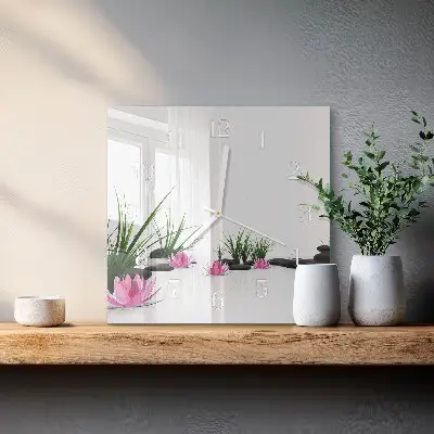Relógio quadrado Flor de lótus