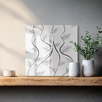 Relógio decoração Arte com Folhas