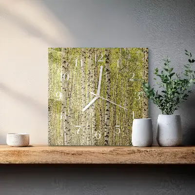 Relógio quadrado Floresta de bétulas