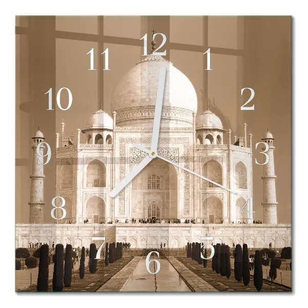 Relógio quadrado Taj Mahal em sépia