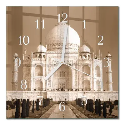 Relógio quadrado Taj Mahal em sépia