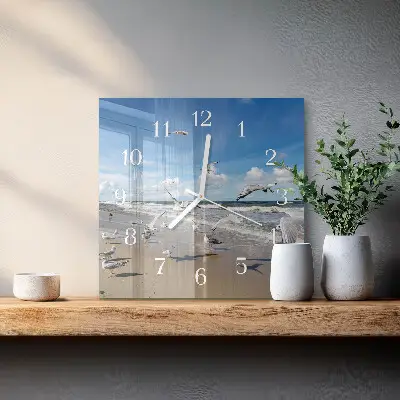 Relógio decoração Gaivotas na praia