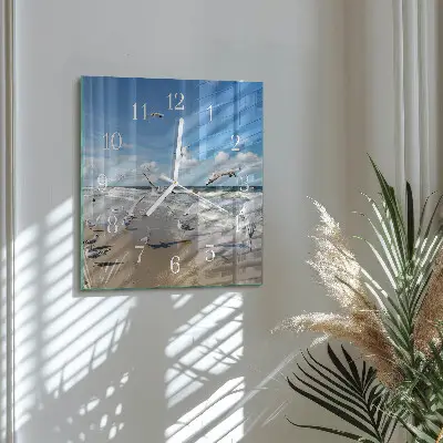 Relógio decoração Gaivotas na praia