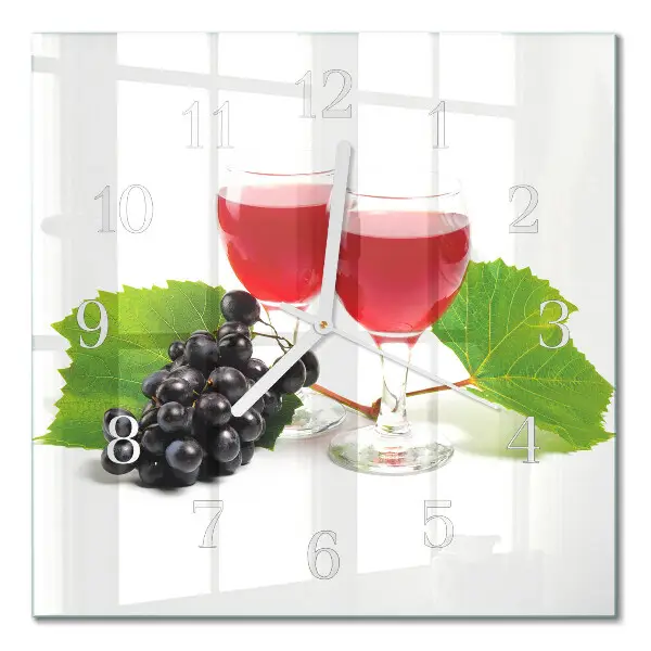 Relógio quadrado Uvas para vinho