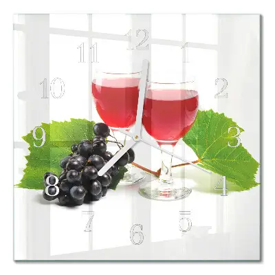 Relógio quadrado Uvas para vinho