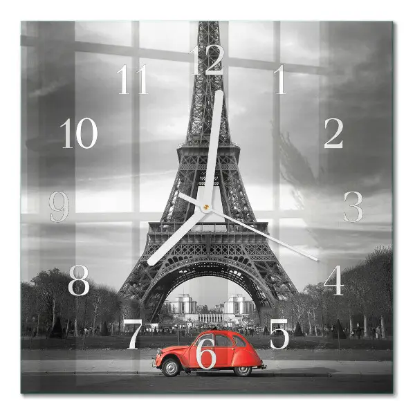 Relógio quadrado carro Torre Eiffel