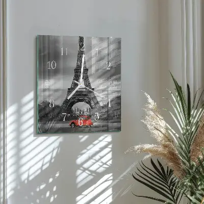 Relógio quadrado carro Torre Eiffel