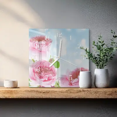 Relógio decoração Peônias