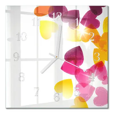 Relógio decoração Corações coloridos