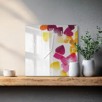 Relógio decoração Corações coloridos