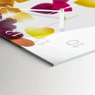 Relógio decoração Corações coloridos