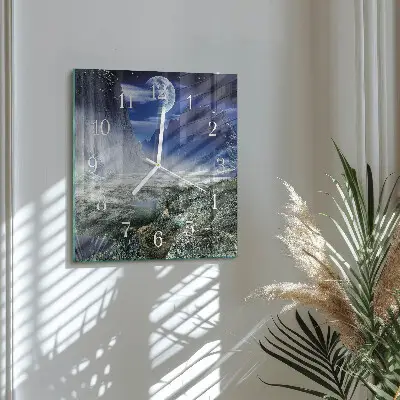 Relógio quadrado Lua nas montanhas