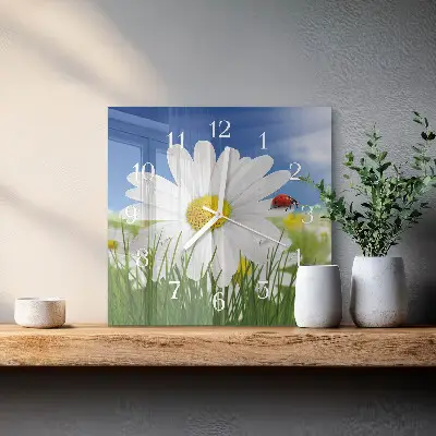 Relógio quadrado A Flor e a Joaninha