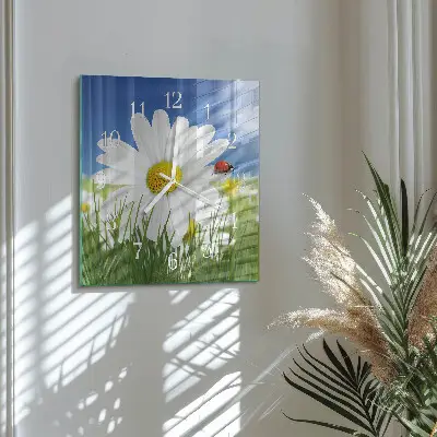Relógio quadrado A Flor e a Joaninha