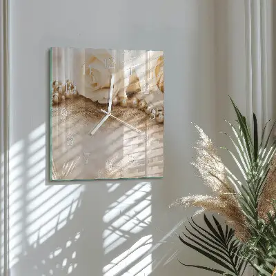 Relógio decoração Rosas vintage em tons sépia