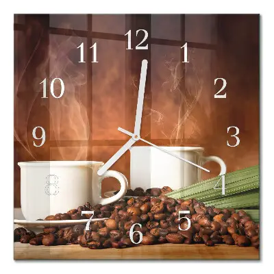 Relógio quadrado Xícaras de café