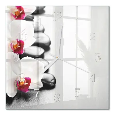 Relógio decoração Pedras e orquídeas
