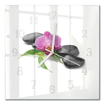 Relógio quadrado Orquídea