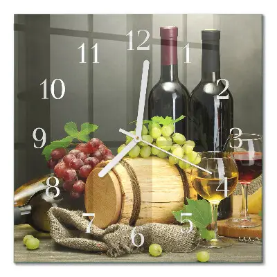 Relógio quadrado Uvas para vinho