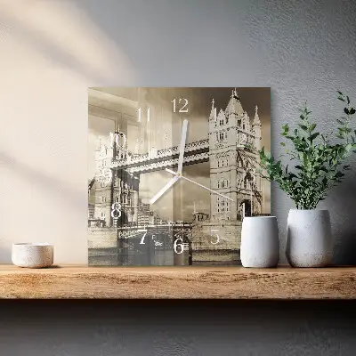 Relógio decoração Ponte de Londres em sépia