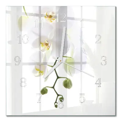 Relógio quadrado Orquídea