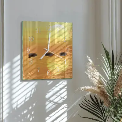 Relógio quadrado Sol na água