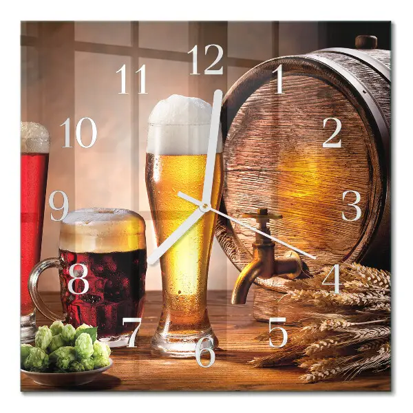 Relógio quadrado Um barril de cerveja