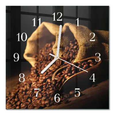 Relógio quadrado Grãos de café