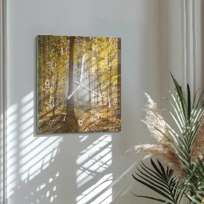 Relógio quadrado Outono na floresta