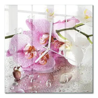 Relógio quadrado Orquídea