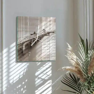 Relógio decoração Ponte de madeira