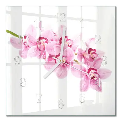 Relógio quadrado Orquídea