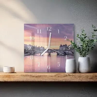 Relógio decoração Uma cidade às margens do rio