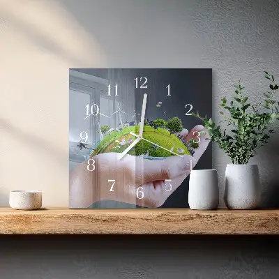 Relógio decoração A Terra na mão
