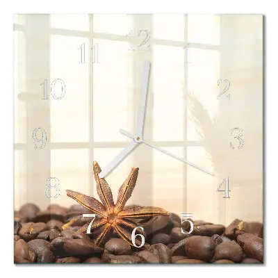 Relógio quadrado Grãos de café