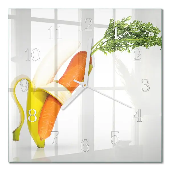 Relógio decoração Cenouras e bananas