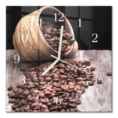 Relógio quadrado Grãos de café
