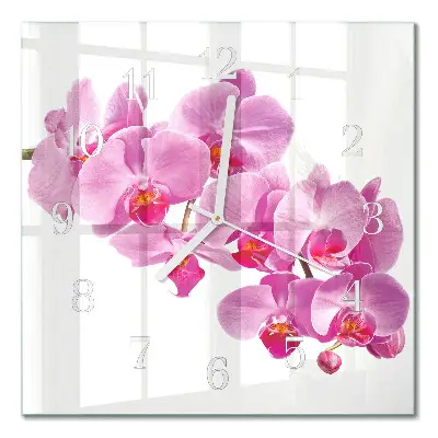 Relógio quadrado Orquídea