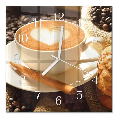 Relógio quadrado Coração de café